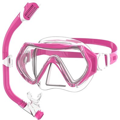 Taucherbrille Kinder Schwimmbrille Schnorchelmaske 180°Panorama HD Anti Nebel