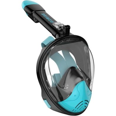 Schnorchelmaske Tauchmaske Vollmaske mit Kameraposition L-XL Schwarz Grün