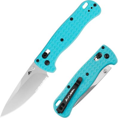 FLISSA Taschenmesser Klappmesser Outdoor Survival Edelstahl Blau