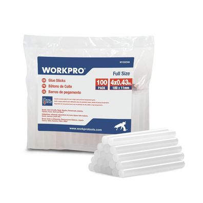 Workpro Heißklebestifte 100x11mm transparent Heißkleber 100 Stück 11x100mm