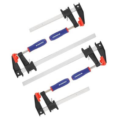 Workpro Schraubzwingen Set 4 Stück Spanner 150mm 300mm Clamp Stahl Nylon