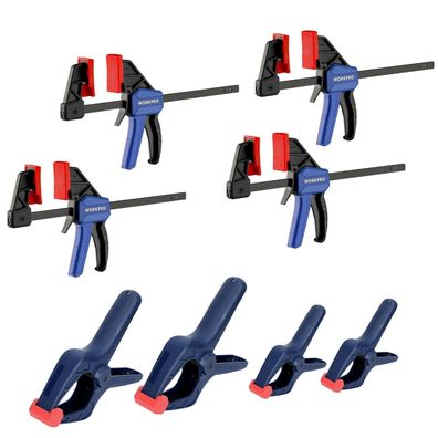 Workpro Mini Einhandzwinge Federzwinge Set 8tlg Holz Möbel 4 Schraubzwingen 4