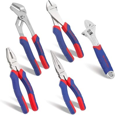 Workpro Zangen Set 5-teilig Rollgabelschlüssel Chrom-Vanadium-Stahl