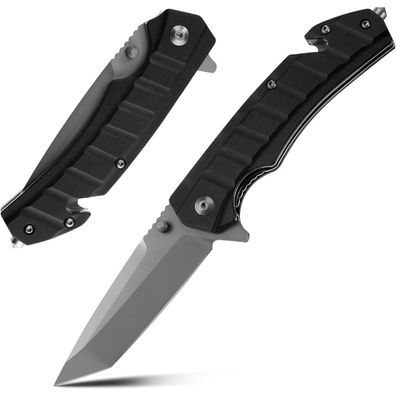 Swiss+Tech Klappmesser Einhandmesser Taschenclip Glasbrecher Schwarz