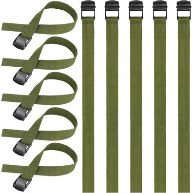 Hejo Spanngurte 40cm Grün 10er Pack - Verstellbare Zurrgurte mit Klemmschloss