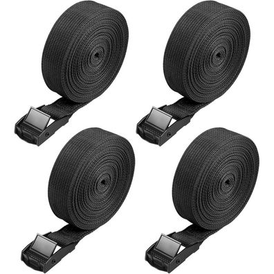 Spanngurt Zurrgurt 5m Befestigungsriemen Schwarz 4er Pack 500cm