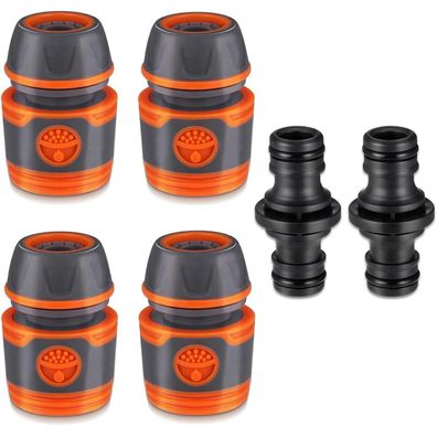 Hejo Schlauchverbinder Set 4 Stück 13 mm mit 2 Kupplungen, Schlauchverlängerung