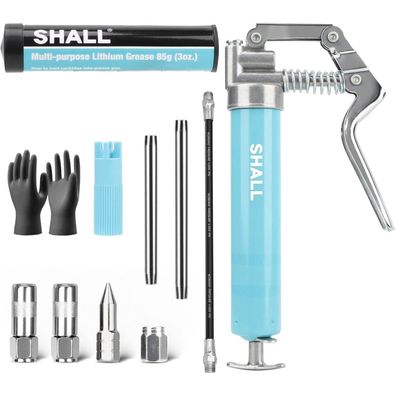 Mini Schmierpressen-Set mit 2 x 4-Backen-Kupplungen 3OZ-Kartuschenfett