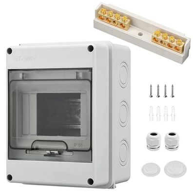 Sicherungskasten Aufputz IP65-1 Reihig 5 Module Transparente Tür