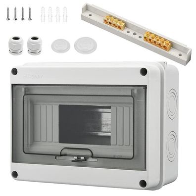 Sicherungskasten Aufputz IP65-8 Module, Feuchtraum Gärten Bauernhöfe Ladesäulen