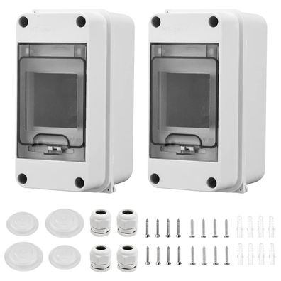 2 Stück Sicherungskasten Aufputz IP65-1 3 Module 4 Anschlüsse Feuchtraum