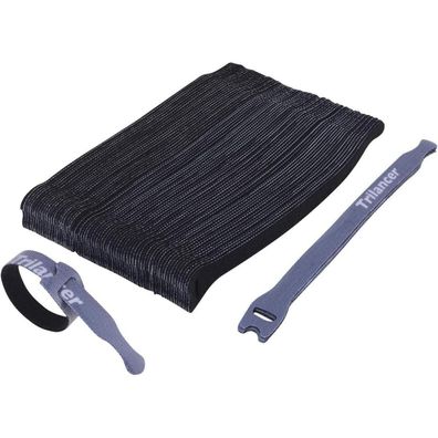 Klett Kabelbinder 20CM 50 Stück Wiederverwendbar Schwarz Fixierung Fixieren