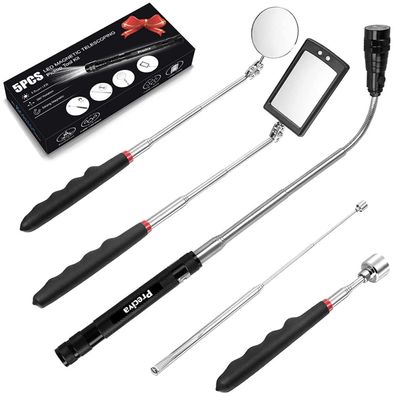 5er Teleskop Werkzeugset LED Lampe Magnet Teleskopmagnetelight Mirrors