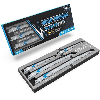 EZARC Säbelsägeblätter Set 12tlg für Holz Baumschnitt 150mm/225mm/300mm