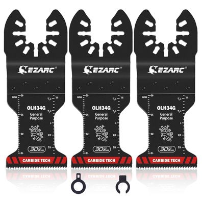 EZARC Hartmetall Multitool Sägeblätter 3tlg Oszillierende Carbide Allzweck