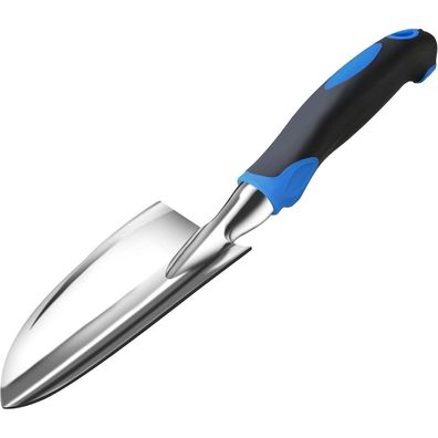 Gartenspaten Aluminium-Schaufel 30 cm L x 7,5 cm B, ergonomischer Griff Blau