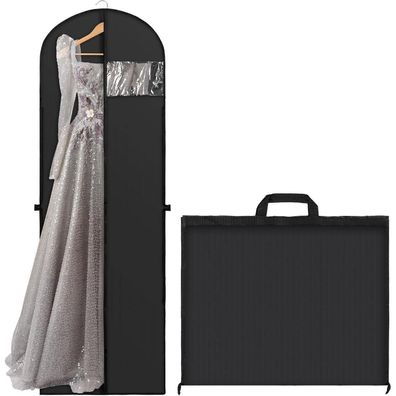 Hejo Kleidersack 180x60cm Schwarz Faltbare Kleiderhülle mit Griffen