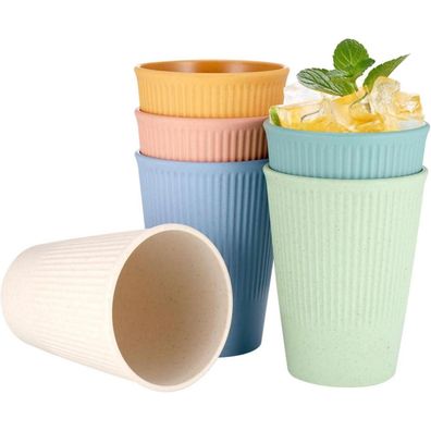 Hejo 6er Set Trinkbecher Plastik Kinderbecher Kaffeetassen PP Campingbecher