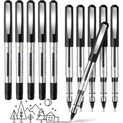 10er Pack Weysoo Gelschreiber Schwarz schnelltrocknend 0,5mm Gelstifte