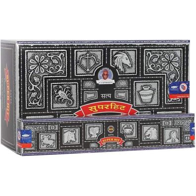 Satya Super Hit Nag Champa Räucherstäbchen 180g 12er Pack