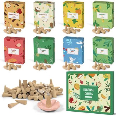 Scent-Hi Räucherkegel 120st Gemischte Düfte Aromatherapie Luftreinigung