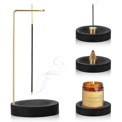 2-in-1 Räucherstäbchenhalter Holz Basis Modernes Design 9 Loch Incense Holder