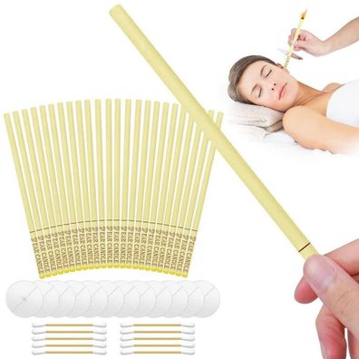 ACWOO Natürliche Ohrenkerzen 24 Stück Ohrenschmalz Entferner Kerzen Kit