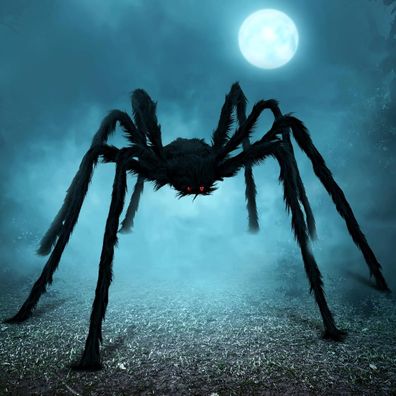JOYIN 1.52m Halloween Spinne Dekoration - Haarig, Schwarz, für Innen & Außen
