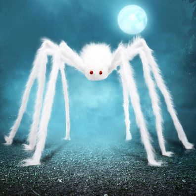 JOYIN 150cm Weiße Riesenspinne Halloween-Dekoration Outdoor Indoor Gruselig