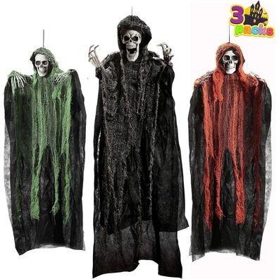 JOYIN Halloween Sensenmann Skelett Geister 135 cm + 80 x 2 cm, Innen- und