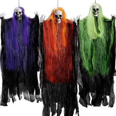 JOYIN Halloween Sensenmann Dekoration 3 Stück 90 cm Aufhängen Spukhaus Innen