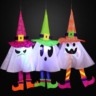 3er Pack Halloween Geister LED Laternen Outdoor Deko Party JOYIN