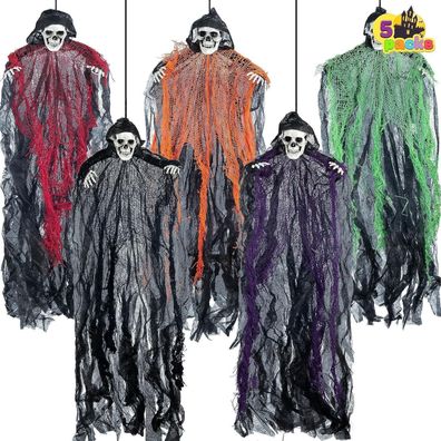 Halloween Sensenmänner 70,1 cm 5 Stück Skelett Geister für Innen- und