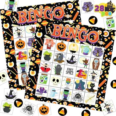 Halloween Bingo Spielkarte Schul Familienaktivitäten Party JOYIN 28