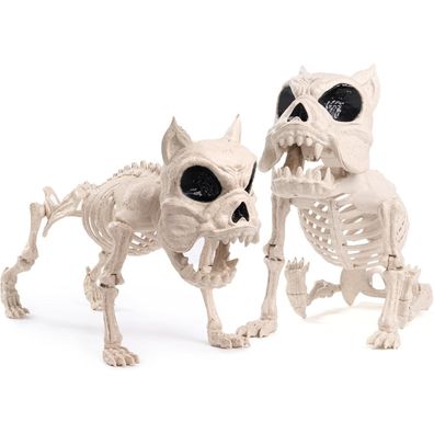 Halloween Hund Skelett Dekoration 40,6 cm bewegliche Gelenke Indoor Outdoor