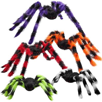 JOYIN Bunte Halloween Spinnen Set 5 Stück Haarige Deko Spinnen Halloween Party
