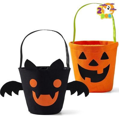 JOYIN Halloween-Fledermaus Kürbis Süßigkeiten Eimer Set Filz wiederverwendbar