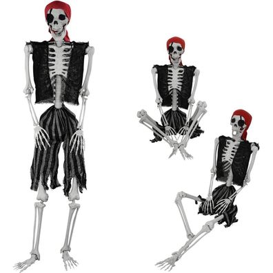 Halloween Skelett 165cm Ganzkörper Knochen bewegliche Gelenke Party Deko