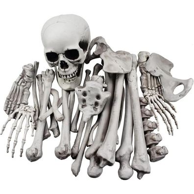 Halloween Deko Skelettknochen Totenkopf Friedhof 28 Stück
