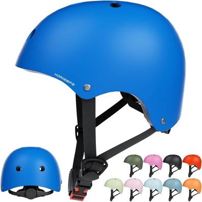 Korimefa Kinder Fahrradhelm Skaterhelm CE-Zertifizierung Blau 3-13 Jahre