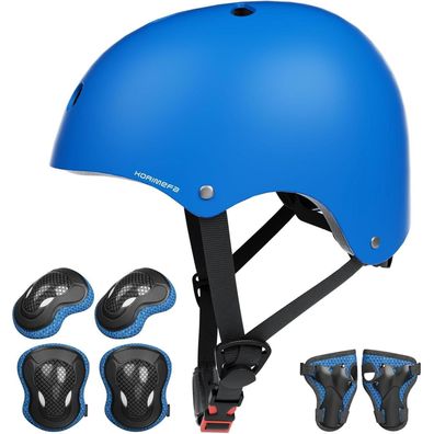 Kinder Fahrradhelm Skateboard Skaterhelm Verstellbar Blau CE-Zertifizierung 3-13