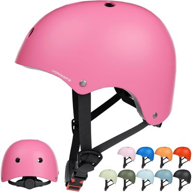 Korimefa Kinder Fahrradhelm Skaterhelm Verstellbar CE-Zertifizierung Pink 3-13