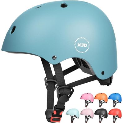 XJD Kinder Jugend Fahrradhelm Klassiker Multisport Mädchen Jungs Blau M 55-57 cm