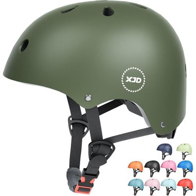 XJD Kinder Jugend Fahrradhelm Klassiker CE-Zertifizierung Skateboard Olivgrün