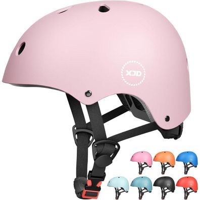XJD Kinder Jugend Fahrradhelm Multisport CE geprüft M: 55-57 cm Rosa Lila