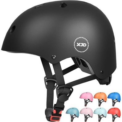 XJD Kinder Jugend Fahrradhelm Schwarz M 55-57 cm CE Multisport Jungen Mädchen