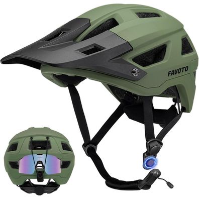 Favoto Mountainbike Fahrradhelm mit Schirm Leicht Inmould Technologie MTB Helm
