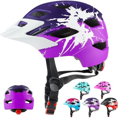 RaMokey Fahrradhelm Kinder mit Licht | Leichter Kinderhelm 48-56CM | Mädchen