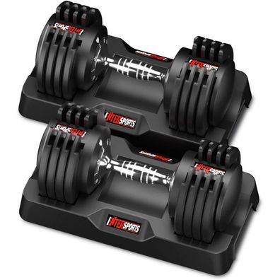 EnterSports 12kg/18kg Verstellbare Hanteln Rutschfester Griff 5 Gewichtsstufen