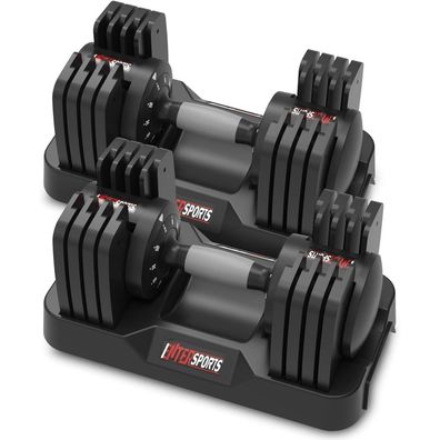 EnterSports 12kg/18kg Pair Verstellbare Hanteln Platzsparend mit rutschfestem